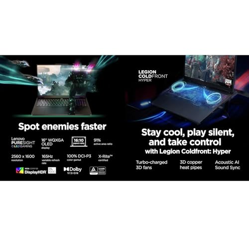 Image of Lenovo Legion Pro 5i AI Gaming Laptop 16.0 inch 165Hz OLED WQXGA Display (Intel Ultra 9-275HX, GeForce RTX 5070 8GB, 64GB DDR5, 2TB PCIe SSD, RGB KB, Win 11 Home) w /Dockztorm Wireless Mouse