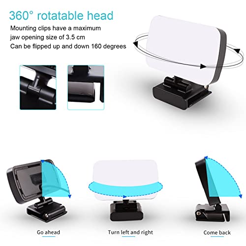 Image of Video Conference Lighting with 360 Rotatable Head, Rechargeable Webcam Light for Laptop, 120 LED Beads, 3 Color Temperatures, Stepless Brightness Adjustable Fill Light for Zoom Me