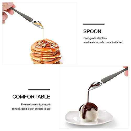 Hemoton Colher Decoração de de 4 Peças de Aço Inoxidável Saucier de Decoração Culinária Profissional