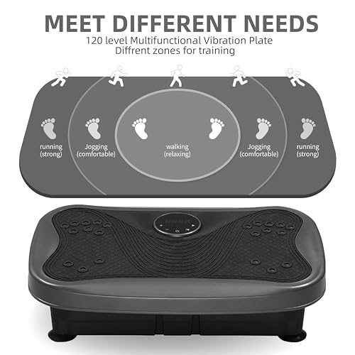Plataforma Vibratoria para Quemar Grasa con 120 Niveles de Velocidad y Motor de 200 W - Silenciosa para Uso en Casa o Oficina, Diseño Plegable y Portátil que Trabaja la Grasa del Abdomen y Muslos, Entrenamiento Completo para Madres Ocupadas y Principiante miniatura 3