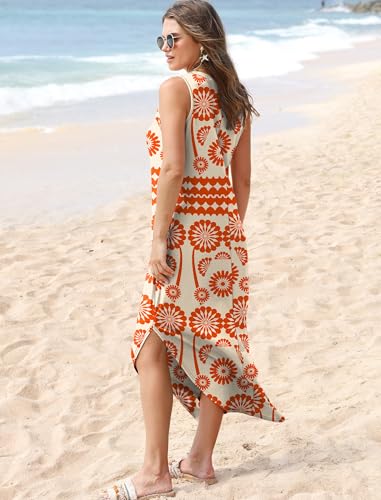 Image of Sampeel Summer Dresses Maxi Dress Vacation Beach Sundresses 2025 with Pockets