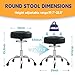 Rolling Stool Heavy Duty 400lb: Super Soft Seat Cushion,360° Swive,Height Adjustability,No Squeaky Noises,No Tip Over, New Upgraded Salon stool Chair, for Tattoo Facial Massage Spa Medical (Black)