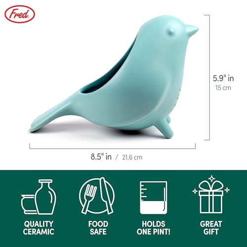 Genuine Fred BLUE BIRD Ceramic Colander, Charming, Unique Design, Berry Colander, Fun Kitchen Gadget