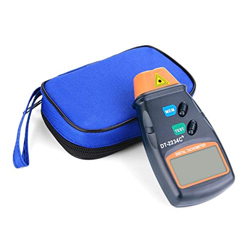 QUMOX Medidor de Velocidad del probador de RPM del tacómetro fotográfico láser LCD Digital sin Contacto automático