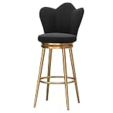 YHJZSM Taburetes de Bar giratorios Taburetes de Bar de Altura de mostrador con Asiento de Terciopelo Patas de Metal Silla de Bar Moderna para Isla de...
