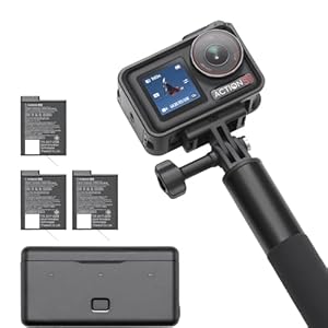 DJI Osmo Action 5 Pro Adventure Combo, 4K with 1/1.3″ Sensor, 12h Extended Battery Life with 3 Batteries, Stabilization, Dual OLED Touchscreens, Mini Action Camera for Travel, Vlog
