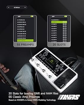 MOOER GE150 Pro Amp Modelling Multi Effects Pedalboard with Metal Crush Footswich Toppers