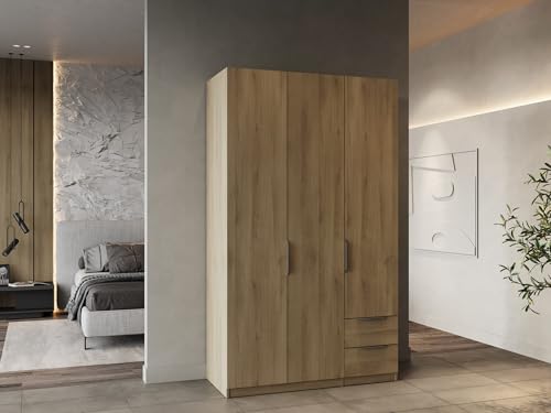 Armoire dressing chêne 3 portes avec penderie 75 cm Demeyere