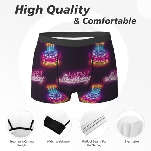Mens Underwear - Boxers for Men, Light Bulb happy birthday Boxer Briefs for Men Pack, Mens Boxer Briefs2