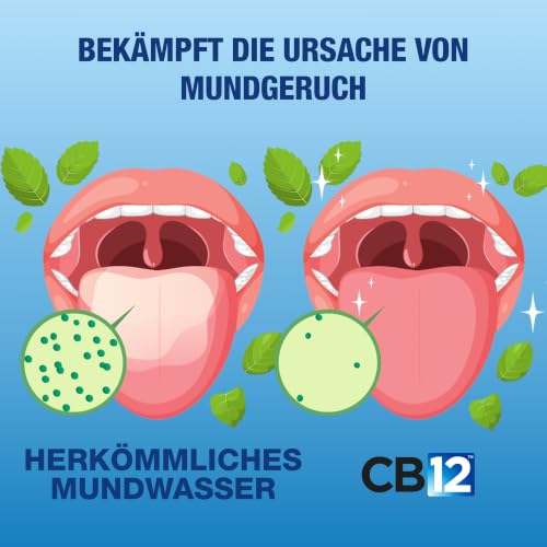 CB12 White – Angenehmer Atem für 12 Stunden und weißere Zähne – 500 ml, Minze, für Mundgeruch Behandlung