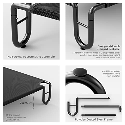 image for FAYDUDU Cooling Elevated Dog Bed Portable Raised Pet Cot with Washable