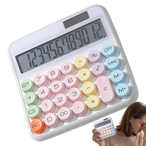 Calculadora de escritorio de 12 dígitos con pantalla LCD grande de 5 pulgadas para oficina 6