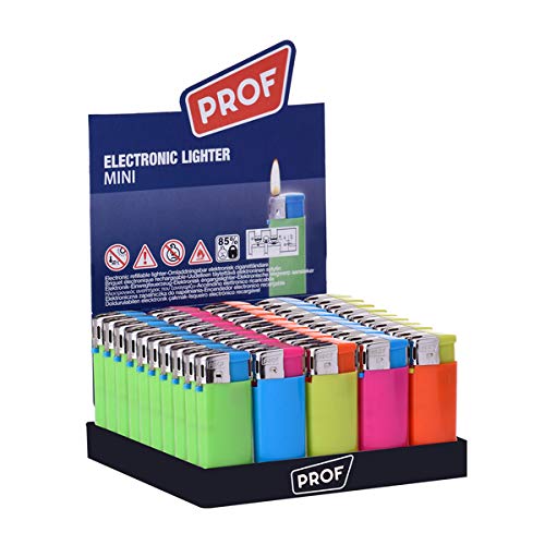 Accendini Prof Mini Smooth Bi color Piezo c.r. [ Espositore da 50PZ ] cod. 40802659