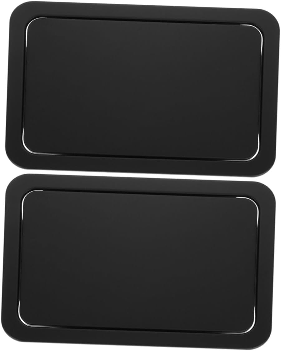 Veemoon Recessed Trash Bin Lid with Swing Flap, 2pcs Medium 260x175mm Black Stainless Steel Kitchen Waste Can Cover for Countertop and Sink Embedded Use