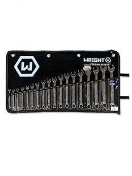 Wright Tool 958 Full Polish Metric Combination Wrenches 7mm - 24mm (18-Piece),Silver