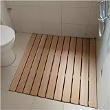 GFAZXDS Wood Shower Bath Mat Foot Pad Bathroom Drain...