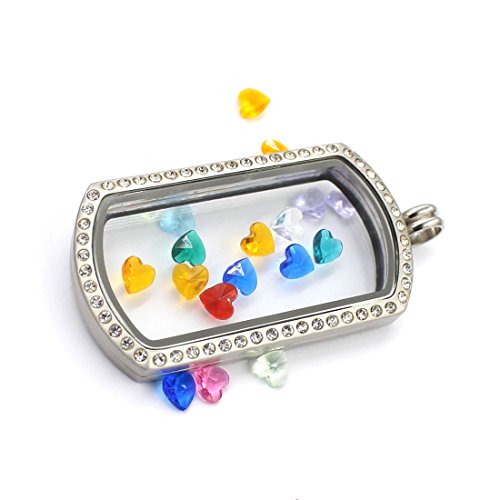 Yoyony 12Colors, 60Pcs! Round/Heart Shaped Assorted Mix Birthstones Crystal Charms Lot For Floating Charm Glass Living Memory Lockets Diy Pendant Necklace & Bracelet, 5Mm Diameter (Heart) #TOP6