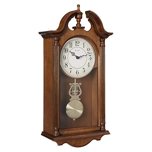Bulova C1517 Saybrook Wall Clock, Brown Cherry