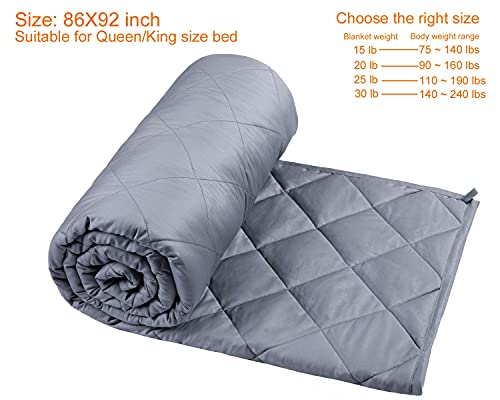 Nightly Good Dream Weighted Blanket King Size 25 Lbs 92X86 Inch For Adults & Couples, Weighted Blankets For Deeper Sleep, Cotton King Weighted Blanket With Premium Glass Beads #TOP4