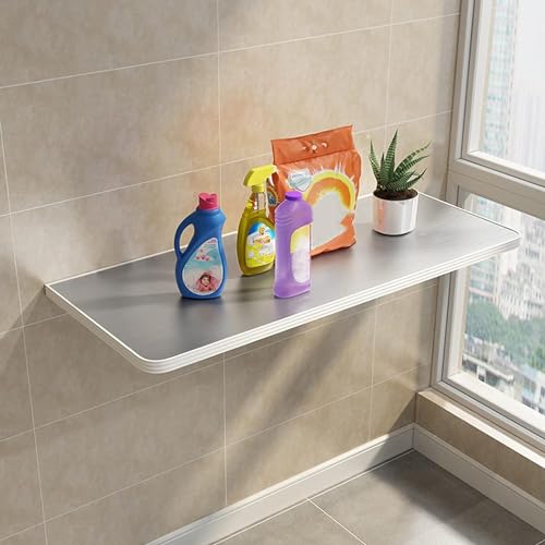 KYOFIS 304 Stainless Steel Wall-mounted Folding Dining Table, Fold Down Floating Desk for Office Home Study (Size : No drilling, Color : 60CM/23.62IN_40CM) 6 KYOFIS 304 Stainless Steel Wall-mounted Folding Dining Table, Fold Down Floating Desk for Office Home Study (Size : No drilling, Color : 60CM/23.62IN_40CM) - Image 6