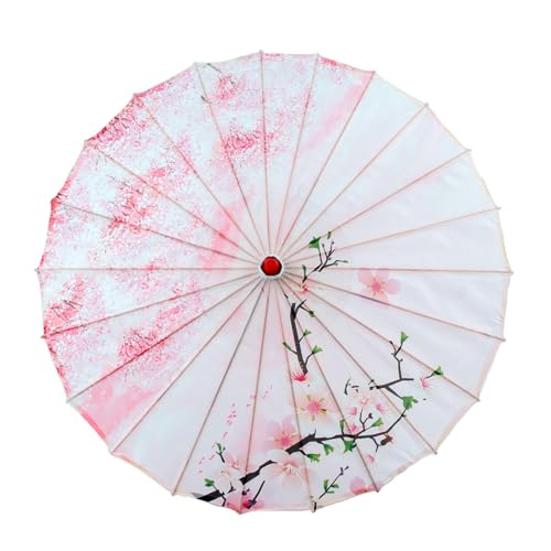 OAJABBGE MultiPurpose Bamboos Silk Umbrella Decorative Parasol For Traditional Celebration And Everyday Use 82cm Diameter