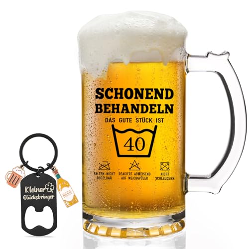 Joymaking Bierglas Geschenk 40. Geburtstag - Für Mann Und Frau Biermug 50. Geburtstag Bierkrug 0 5L
