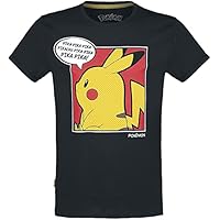 Pokémon Pika Pop Hombre Camiseta Negro M 100% algodón Regular