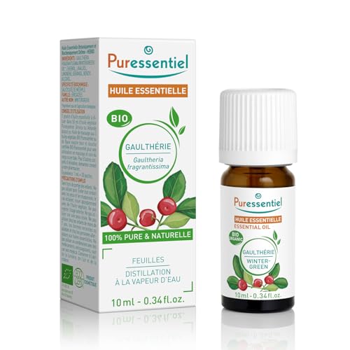 Puressentiel – Huile Essentielle Gaulthérie BIO – Contribue au confort musculaire – 100% pure et naturelle – HEBDD – Gaultheria fragrantissima – 10 ml