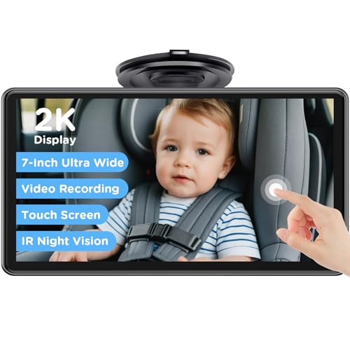 7" Touchscreen Baby Car Mirror, Baby Car Camera HD 1440P, View In...