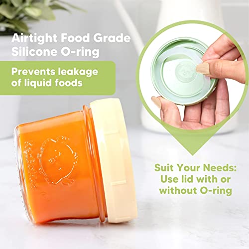 Baby Food Storage Containers And Baby Bamboo Washcloths Towel Bundle - 12-Pack Puree Feeding Jar (Nord) - Face Towel For Baby, Adult, Infant (White) - Baby Bullet Jars #TOP1
