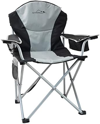 CAMPOUT Hazar Kamp Sandalyesi, Dayanıklı Kamp Ekipmanları, Kamp Aksesuarları, Açık Hava Sporları, Doğa Sporları, Yürüyüş, Sırt Çantasıyla Seyahat, Gri - Görsel 2