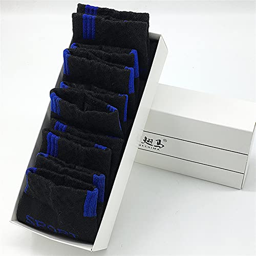 10Pcs=5 Pairs Men Socks Set Cotton Breathable Sweat-Absorbent Spring Autumn Black Socks Business Socks Pack Big Size EU 44 47 48 909 (Color : 10, Size : One Size (EU 38 46))