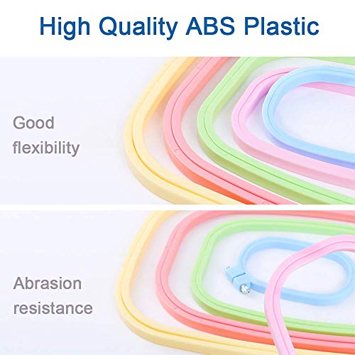 Caydo 5 Pieces Abs Plastic Embroidery Hoops Set, 5 Inch 6 Inch 10 Inch 12 Inch 15 Inch (5 Color) #TOP4