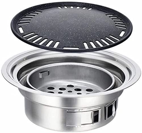 Barbecue antiadhésif au charbon de bois avec grille ronde en acier inox