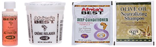 Africa's Best No-Lye Relaxer Kit, Dual Conditioning, Herbal Intensive, Superior Straightening And The Very Best Nourishment, Designed For Normal Hair Textures #TOP2