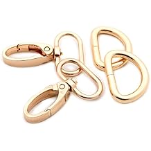 Oval Ring Swivel Lobster Claw Clasps, 10 Set Keychain Clasp Oval Ring Swivel Snap Hooks for Strap Bag Purse Landyard Craft Gold,3/4"