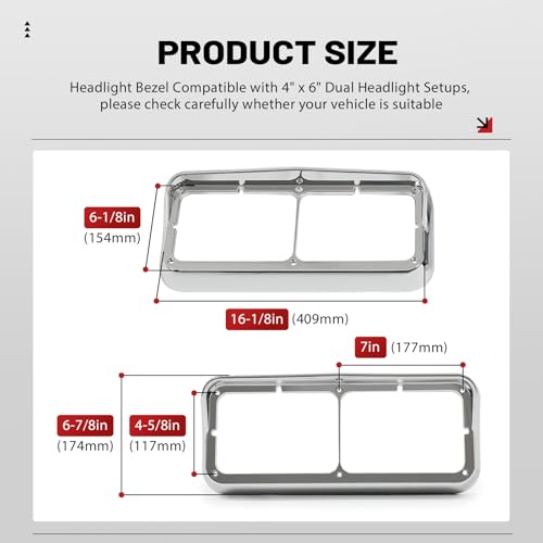 Image of HECASA Headlight Bezel w /Visor Compatible with T400 T600 T800 W900B W900L