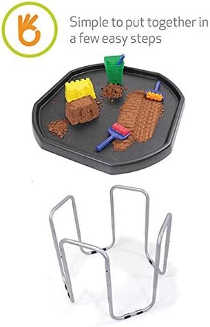 KUB® Original Tuff Tray and Stand (Black) - Tray Made in the UK - Simple Assembly - 3 Height Adjustable - Perfect for Indoor and Outdoor activity