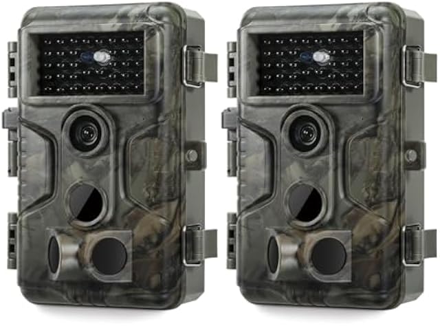 GardePro A3S 2-Pack Trail Camera, 64MP Photo, 1296P HD Video with Sound