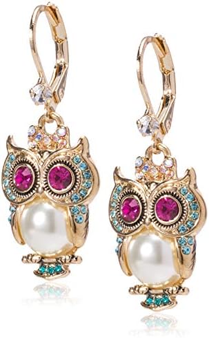 Betsey Johnson Owl Drop Earrings