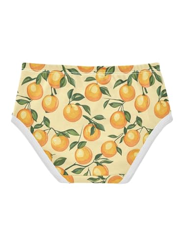 ZZKKO Orange and Leaves Girls Underwear Toddler Panties for Girls Comfort Brief Size 2-8T2
