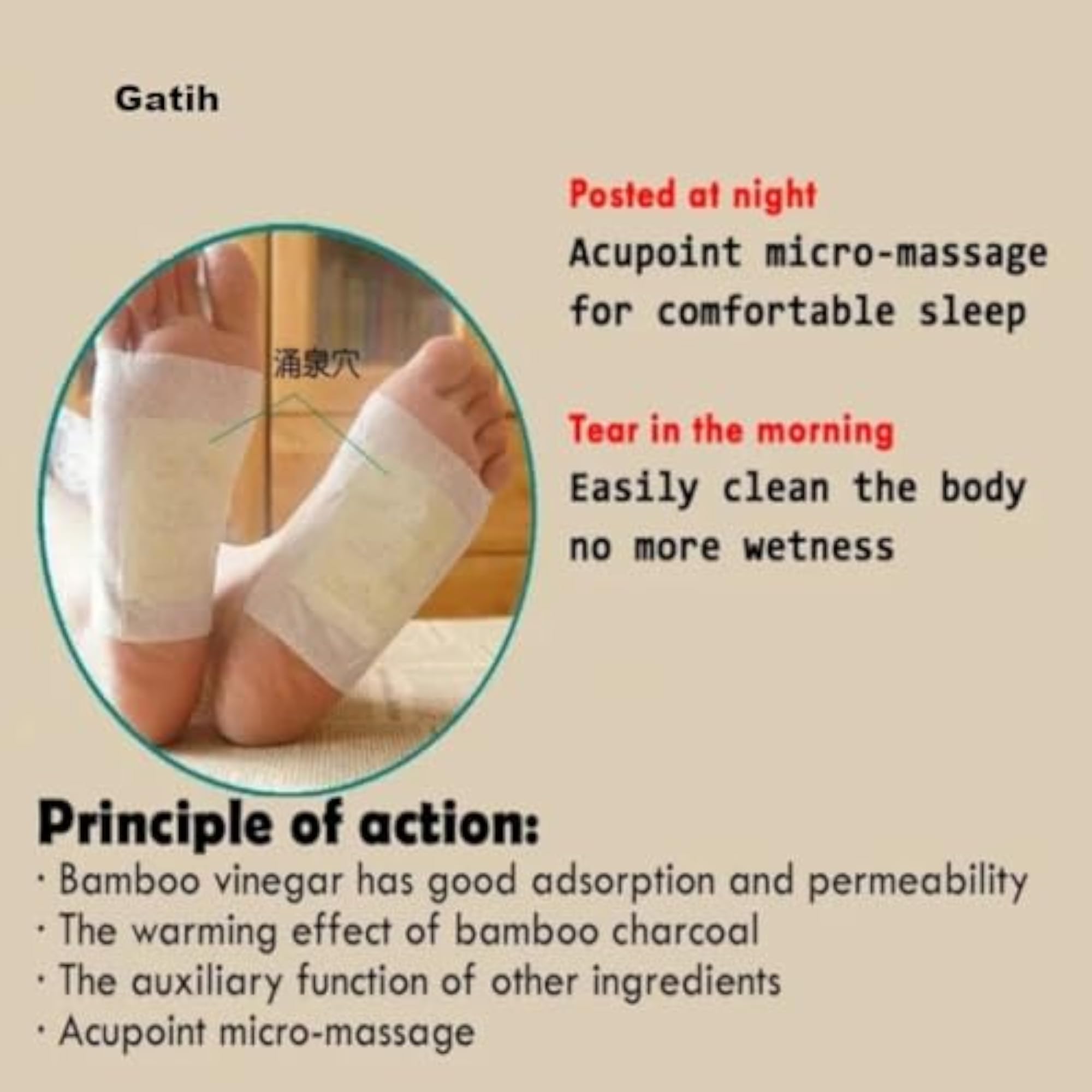 Herbal Detox Foot Pads, Natural Ingredients for Sleep Aid