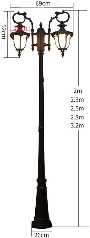 Lámpara de Poste Exterior Retro 230 cm Marrón miniatura 2