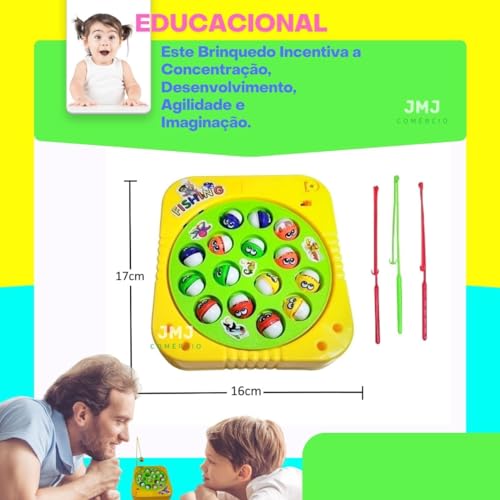 Brinquedo Jogo Pega Peixe Pesca Maluca Pescaria Infantil Pescaria Criança Adulto Diversão JMJ Comerc