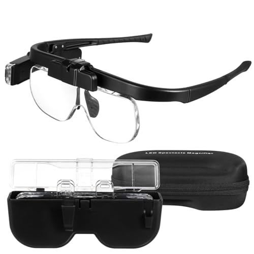 STOBOK Led-lichtlupe Mit Freihändigem Design Beleuchtete Lupe Für Präzise Betrachtung Wiederaufladbare Led-Lupe Mit Schutzbrille