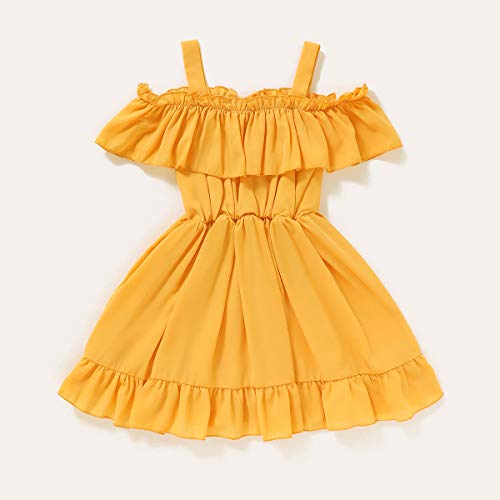 Vinuoker Toddler Baby Girls Summer Dress Chiffon Princess Tutu Dress Beachwear Sundress Skirt Little Girl Clothes Yellow #TOP5