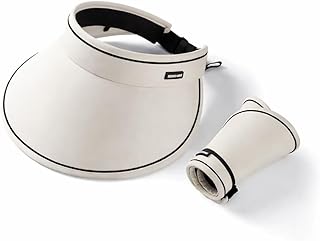 قبعة واقية من الشمس قابلة للطي للنساء، حماية من الاشعة فوق البنفسجية، جزء علوي مفتوح قابل للتعديل للرياضات الخارجية والسفر، ابيض