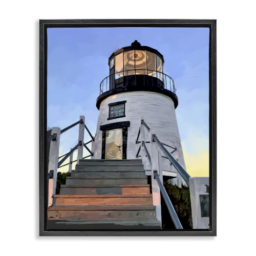 Coastal Lighthouse Beacon Nautical, 17 x 21 Inch Canvas in Floater Frame