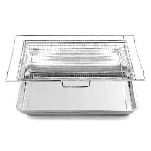 Allstare NX-AA5000RS Air Fryer Tray Replacement for Samsung Oven Parts 24 3/4’’ x 16 1/2’’ 304 Stainless Steel DG75-01001C Air Fryer Basket NX60T8111SS/AA NE63T8111SS/AA Samsung Air Fryer Rack 1 Set