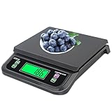 66LB 30kg Large Digital Kitchen Scale Food Scale for Baking Cooking Bread Meat Scales with Tare and Prep Counting LCD Display with Adapter, 6 Unit (Grey, 30kg)